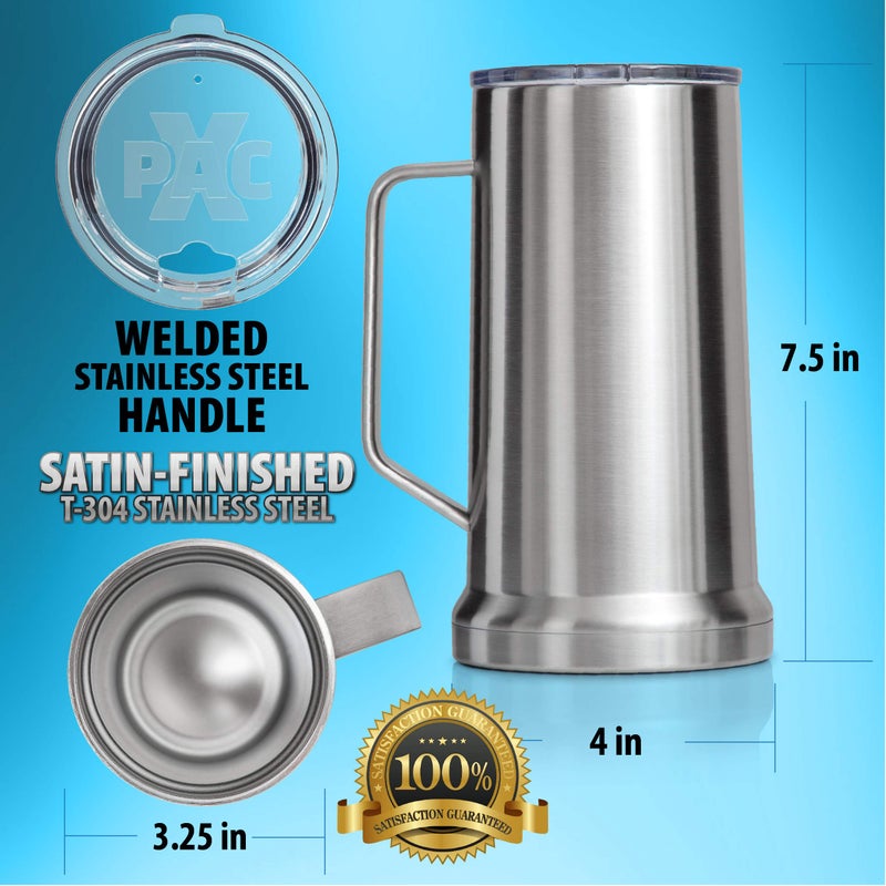 XPAC 22 Ounce Beer Stein with Lid and Handle, Stainless Steel, Vacuum Insulated Stein For Hot Or Cold Beverages - Image 3